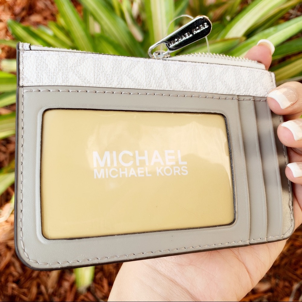 Michael kors key ring card holder wallet white MK - Picture 2 of 3